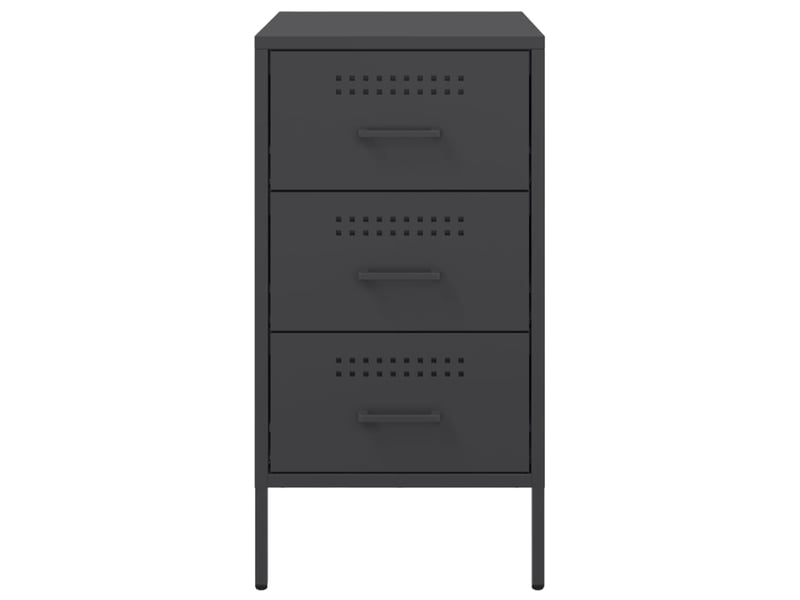  Lot de 2 tables de chevet - cabinet de chevet - table de nuit noir 36x39x68 cm acier  - Conforama E