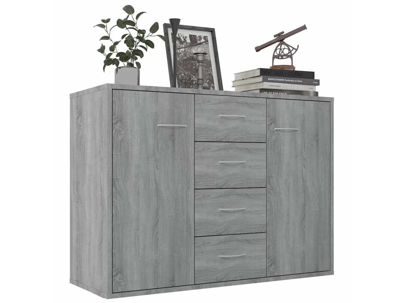  Buffet - bahut - meuble de rangement sonoma gris 88x30x65 cm bois d'ingénierie  - Conforama C