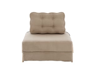 Fauteuil convertible 1 place - 90x86x84cm - chauffeuse pliable en lit d'appoint tissu velours côtelé et bois - kaki