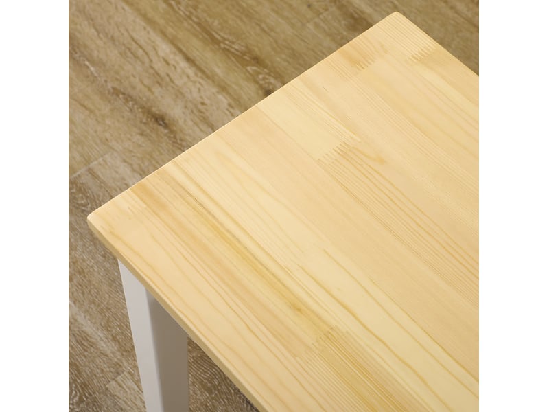 Banc 2 places 102 x 36 x 45 cm – naturel et blanc – en bois de pin, charge 220 kg - Conforama D