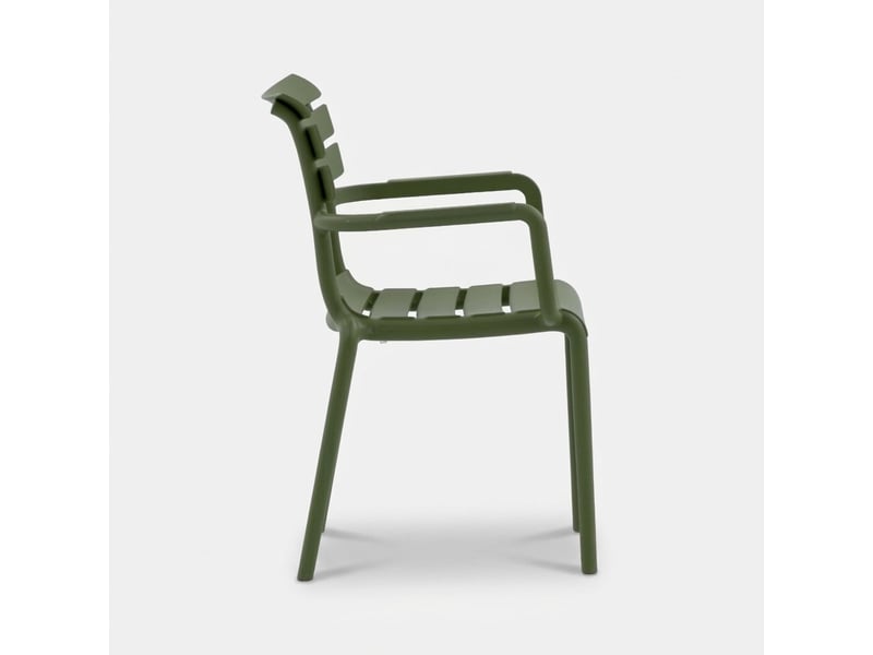  Lot de 2 fauteuils empilables pour jardin et intérieur punat - vert foncé  - Conforama D