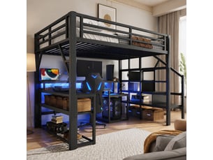 Lit mezzanine 140x200 cm <strong>MODENUIT </strong>  <strong></strong> coloris noir