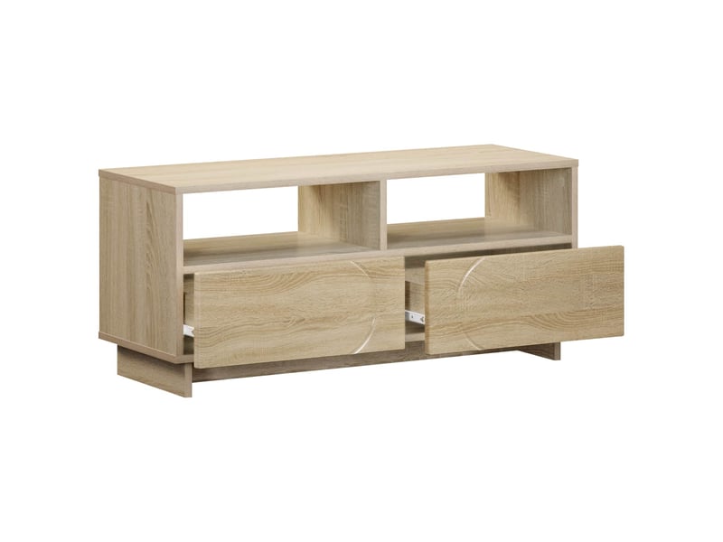  Meuble tv moderne, banc tv 90x34,5x40 cm chêne sonoma bois d'ingénierie shl49068  - Conforama C