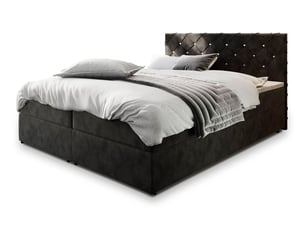 Lit avec rangement 180x200 cm <strong>MASSENO</strong> <strong></strong> coloris noir