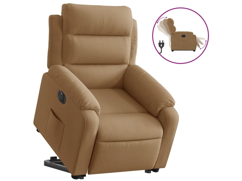  Vidaxl fauteuil inclinable électrique marron velours  - Conforama A