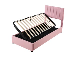 Lit coffre 90x200 cm OKWISH coloris rose