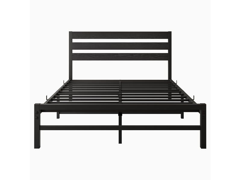  Lit coffre,140 x 200 cm,design moderne doté d'une tête de lit confortable,métal,noir  - Conforama D