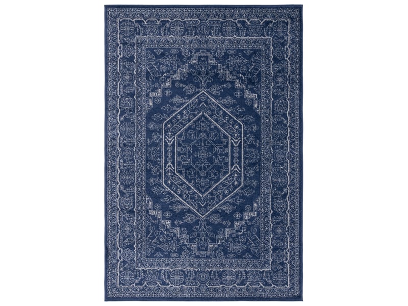  Tapis médaillon en polypropylène bleublanc, 76 x 183 cm  - Conforama A