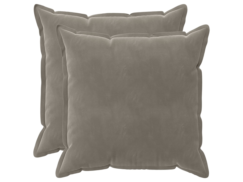  Lot de 2 coussins avec oreiller, coussins décoratifs houten gris clair fløjl cf51049  - Conforama A
