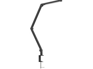 Lampe de bureau led à pince 121,5 cm – noire – 96 led, lumière réglable, bras articulé en aluminium