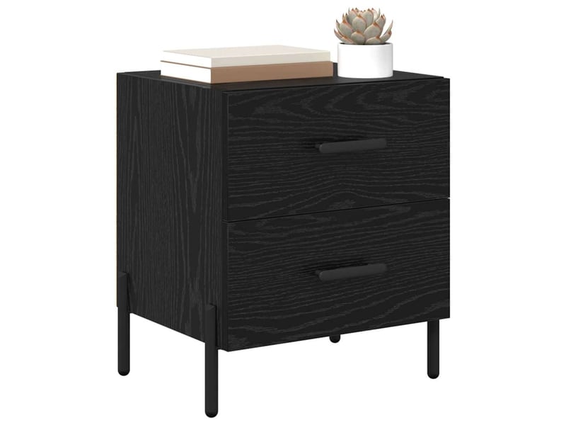 Table de chevet 2 pièces chêne noir 40 x 35 x 47,5 cm  - Conforama C