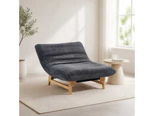 Fauteuil scandinave 110x74x60 cm poire adulte grand format, dossier, chaise relax, ergonomique, velours côtelé gris