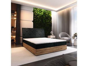 Lit avec rangement 140x200 cm <strong>MASSENO</strong>  <strong></strong> coloris noir