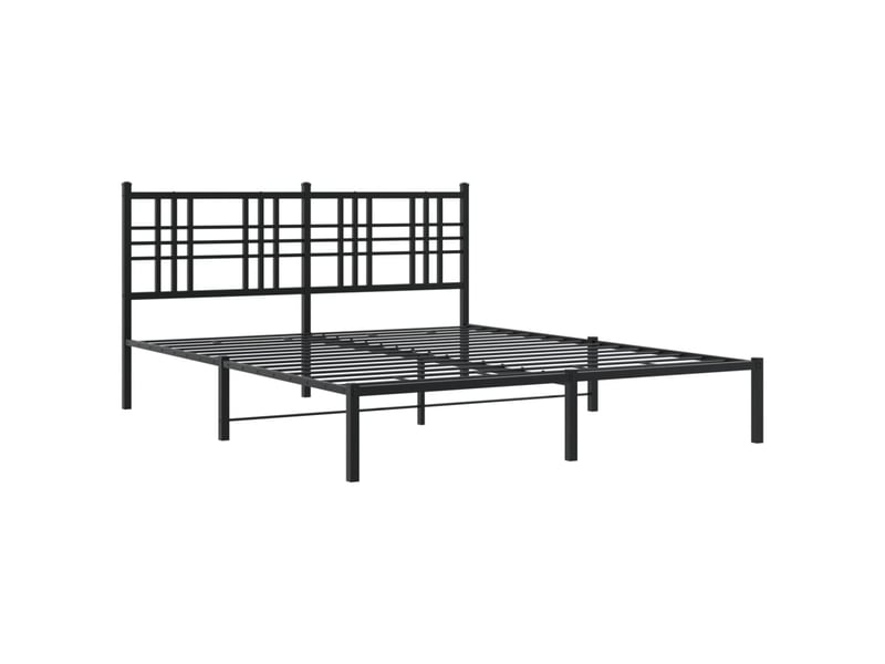  Lit double- lit adulte -  cadre de lit métal sans matelas avec tête de lit noir 150x200cm  - Conforama B