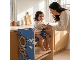 Castle gate - tour montessori multifonction 3 en 1 pour enfants à partir de 24 mois, 58x50x90 cm avec tableau et panier en bois