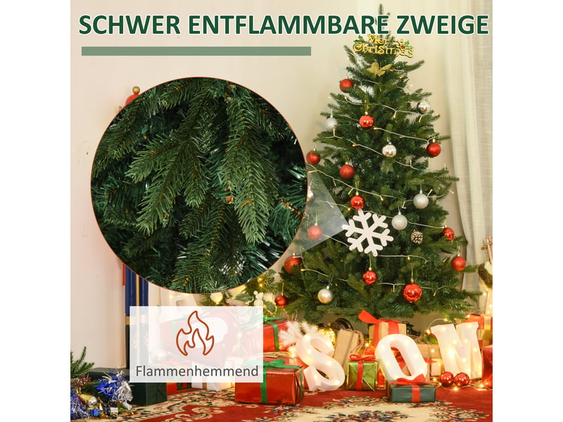  Sapin de noël artificiel de 150 cm, sapin artificiel à 946 branches, décoration de noël avec support en métal pour usage intérieur  - Conforama E