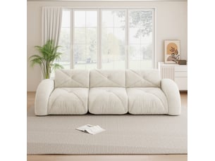 Tcqpz canapé modulable 3 places sans structure en chenille beige clair, sans montage