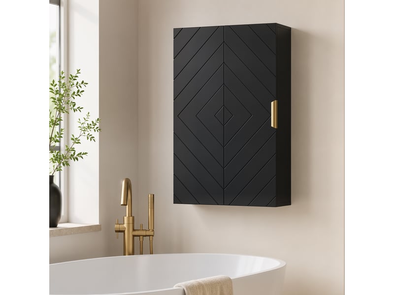  Armoire murale de salle de bain, armoire à pharmacie murale meuble de rangement avec étagère réglable  - Conforama D