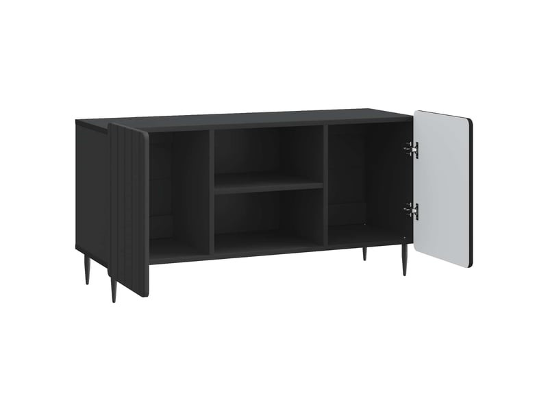  Meuble tv - banc tv - meuble de rangement 102 x 34,5 x 52 cm noir bois d'ingénierie  - Conforama E