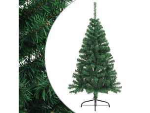 Sapin de noël - arbre de noël artificiel moitié avec support vert 120 cm pvc