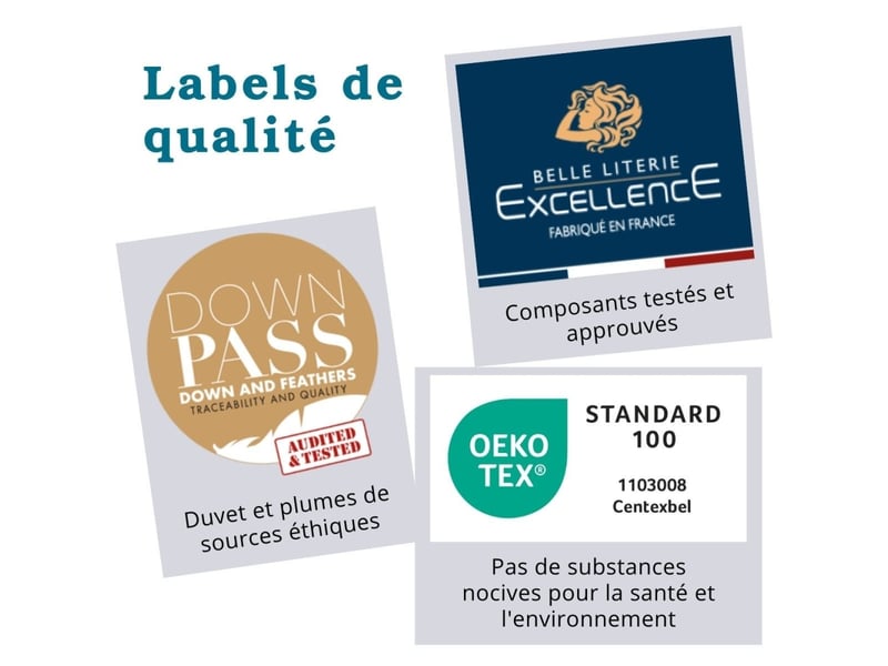  Oreiller valan double couches en plumes et duvet - fabrication française - ultra moelleux - souple ou plat  - Conforama E