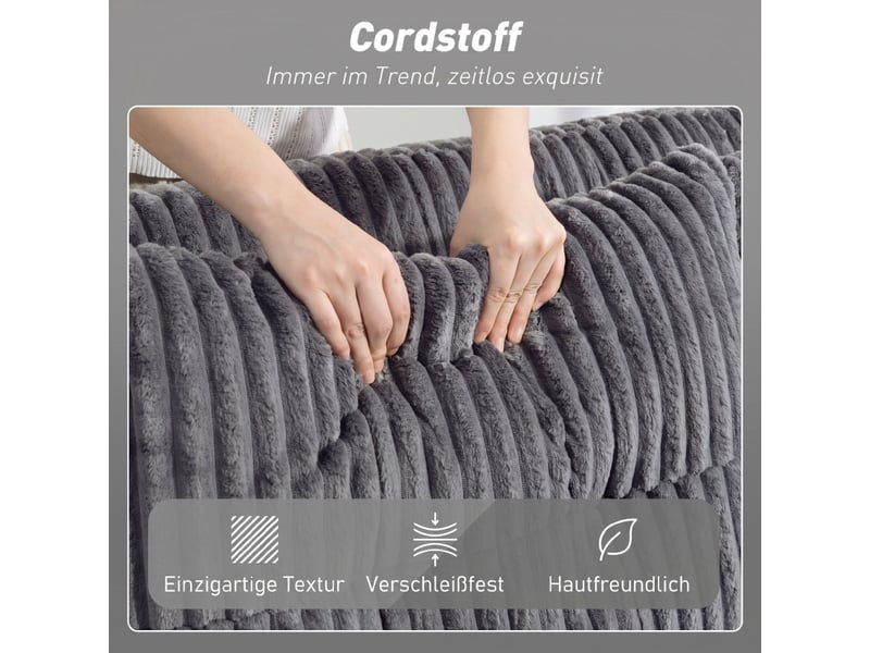  Canapé-lit convertible - canapé-lit 2 places, revêtement en velours tricoté, convertible en lit, 157 x 190 cm, gris foncé  - Conforama W