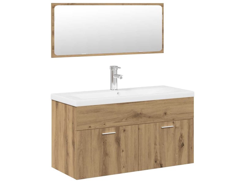 Ensemble de meubles salle de bain 3 pcs bois d'ingénierie cf63958 - Conforama A