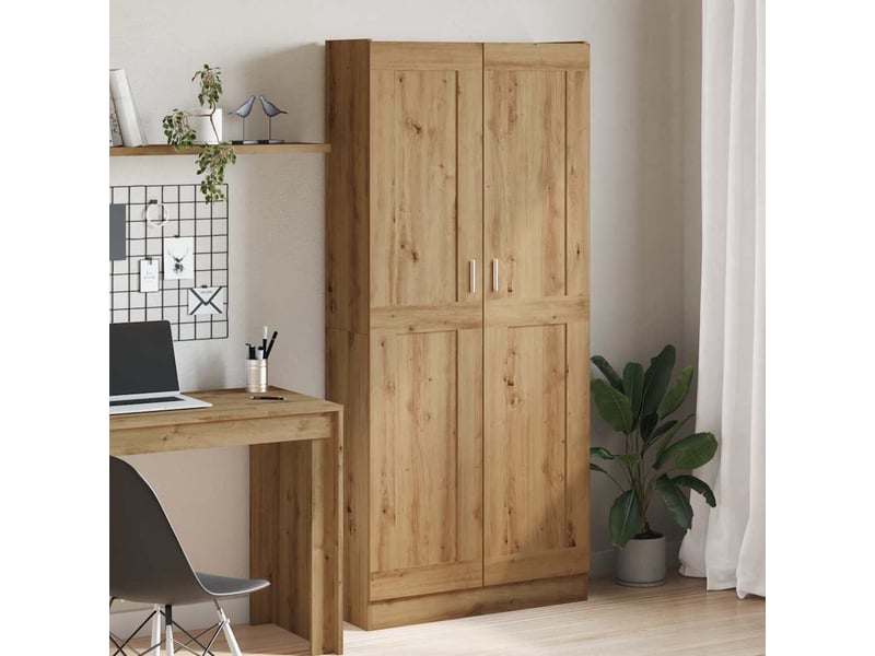 Buffet haut, meuble de rangement chêne artisanal 82,5x30,5x185 cm bois d'ingénierie  - Conforama B