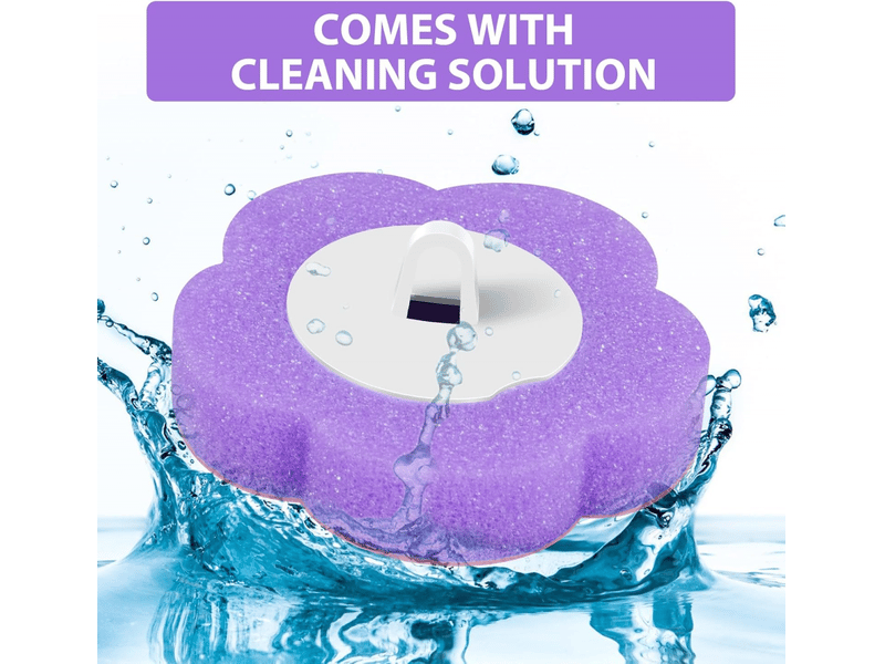  Brosse de toilette jetable, brosse de toilette, 36 têtes de recharge pour la salle de bain, 5.5*5.5cm, matériaux éponge, jaune et violet  - Conforama E