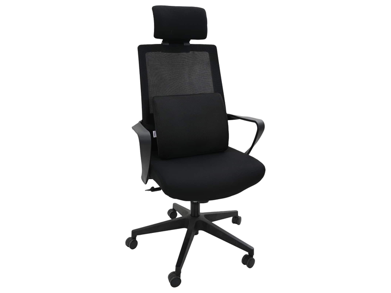  Coussin dorsal, coussin lombaire noir mousse à mémoire de forme 35,5 x 30 x 12 cm cf56447  - Conforama A