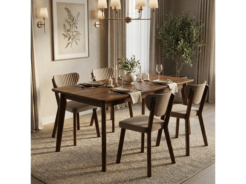 Set de 4 chaises rembourrées design avec pieds en métal arfe - Conforama B