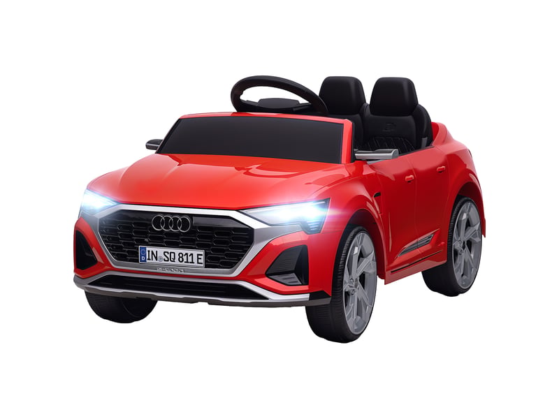  Voiture électrique pour enfants, audi q8 12v, 3-5 kmh, télécommande, phares, musique, rouge  - Conforama B