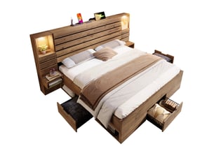 Lit coffre 180x200 cm OMNIGLINT TRADING LTD coloris marron