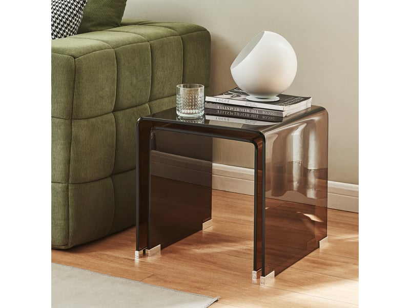  Ensemble de 2 tables gigognes kariengem marron [en.casa]  - Conforama B