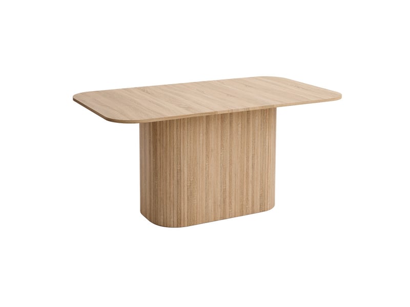  Table à manger ovale  - l160cm table - style campagnard - mdf couleur chêne - pour 6-8 personnes  - Conforama A
