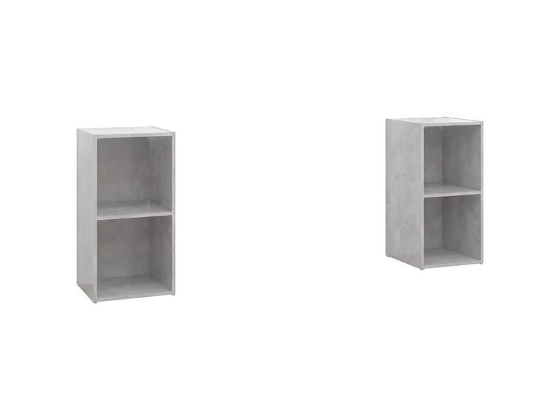  Meubles tv - banc tv - meuble de rangement 2 pcs gris béton 72x35x36,5 cm bois d'ingénierie  - Conforama A