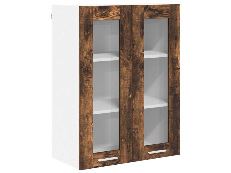  Meuble de rangement, armoire suspendue chêne fumé 60x31x80cm bois d'ingénierie shl3495  - Conforama A