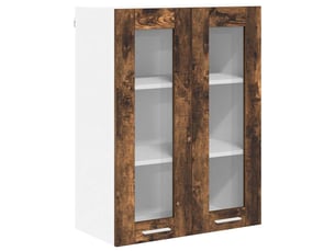 Meuble de rangement, armoire suspendue chêne fumé 60x31x80cm bois d'ingénierie shl3495