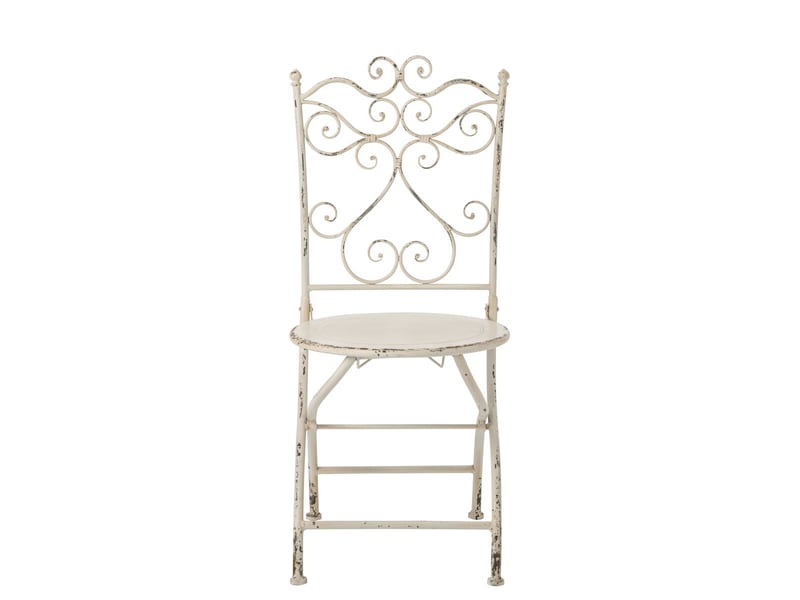  Chaise de jardin en métal fabien 95cm blanc cassé  - Conforama B