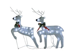 Rennes de noël 2 pcs blanc 40 led