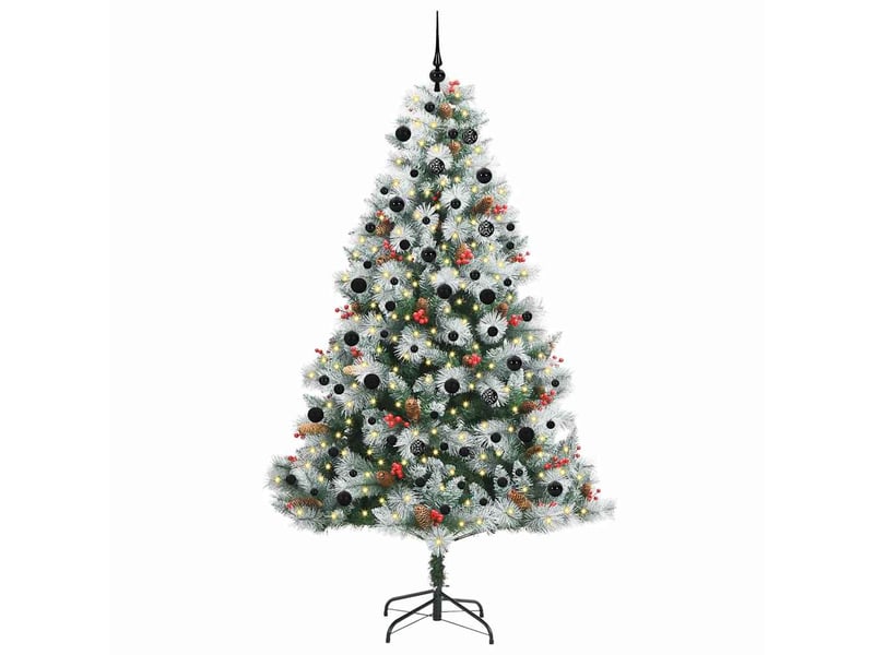 Sapin de noël, arbre de noël artificiel vert et blanc 240 cm cf61503 - Conforama C