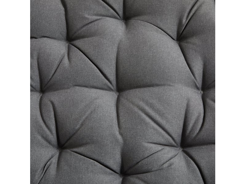  Fauteuil papasan gris pivotant 360° 92x67 cm, structure acier et rotin pe, coussin confortable pour salon, chambre et espace lecture  - Conforama D