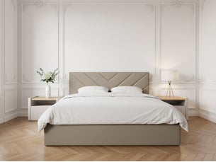 Bobochic lit coffre romane beige 180x200