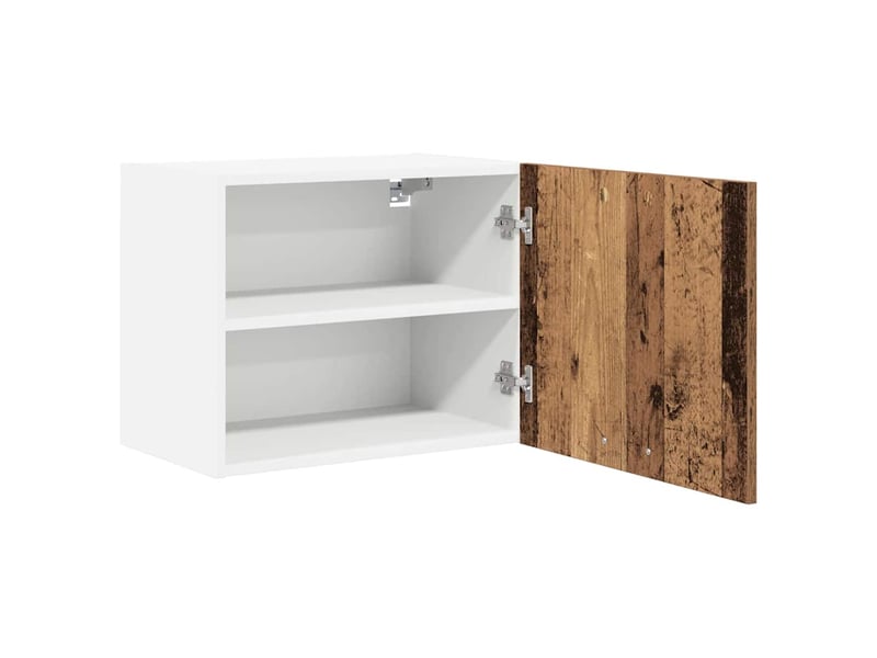  Meuble de rangement cuisine, armoire suspendue bois ancien et blanc 50x31x40cm  - Conforama E