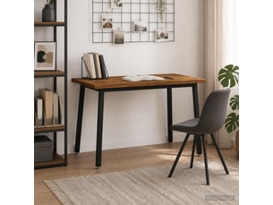 Table à manger moderne 120x90x75 cm bois d'acacia massif naturel et noir