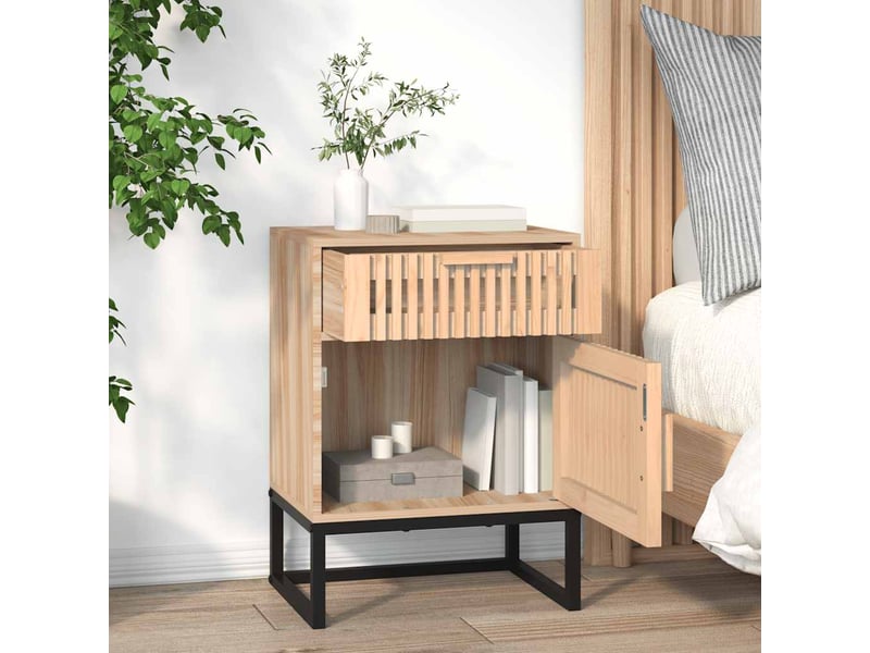  Lot de 2 tables de chevet - cabinet de chevet - table de nuit 40x30x55,5 cm bois ingénierie et fer  - Conforama D