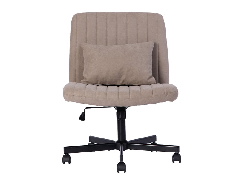  Chaise de bureau pivotante réglable en hauteur avec dossier inclinable - lpospi - tissu lin - kaki  - Conforama A
