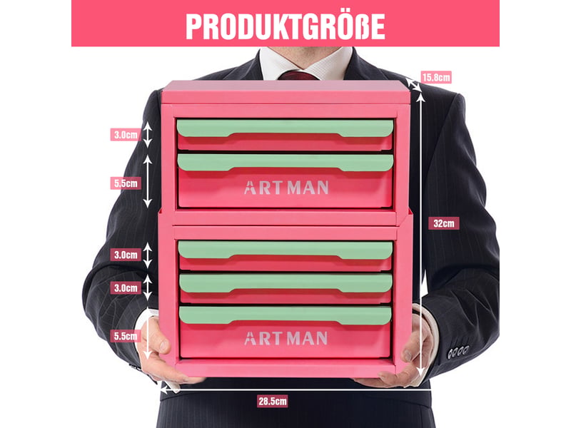  Organisateur de bureau en acier à 5 tiroirs 28.5 x 15.8 x 32 cm W3655P451451 - Conforama C