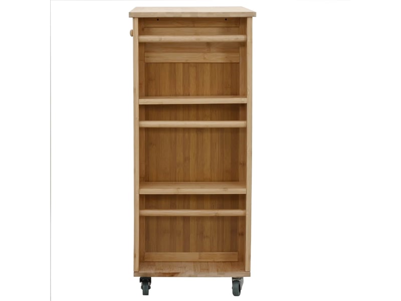  Desserte de cuisine, chariot de rangement avec roues naturel 47,5x36x83 cm bambou  - Conforama E