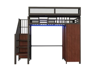 Lit mezzanine 90x200 cm MAISONORA   coloris noir